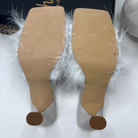 Charles by Charles David Pazazz Feathers Slide Square Toe Women 12M Tried OnFlaw - Picture 9 of 12